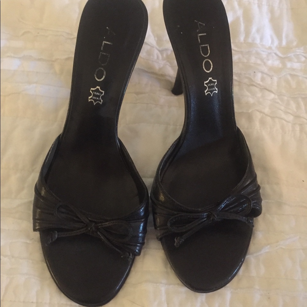 Aldo Black Slide Heel